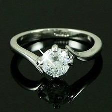 2Ct Round Lab-Created Diamond Solitaire Engagement Ring 14K White Gold Plated