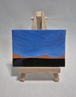 ACEO Original Sunset Landscape Acrylic Painting Art Card/Canvas 2.5in x 3.5in — photo 1