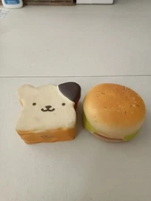 Squishies Squeezies Stress Reliever Relief Squeezable JARU Bread &Burger 