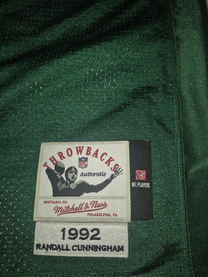 Auténtica camiseta 1992 Randall Cunningham Eagles Mitchell & Ness, GRANDE 44 Foto 4 de 4