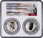 2019 S 50C Apollo 11 Commem & Kennedy Reverse Proof Half Dollar Set NGC PF70