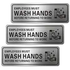 Metal Employees Must Wash Hands Before Returning to Work Sign 9x3 Inch 3pcs