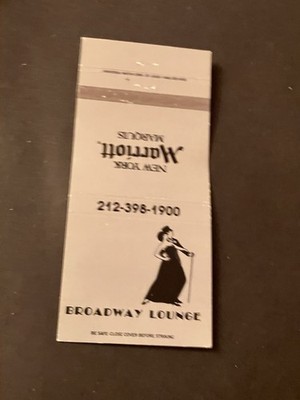 Vintage New York Matchbook  New York Marriott Marquis - Broadway Lounge 