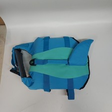 Shark Dog Life Jacket Vest Safety Swim Float Buoyancy Aid Size M Medium Blue