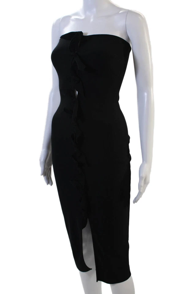 Vestido Vaina Bec & Bridge Mujer Cremallera Trasera Sin Tirantes Anudado Negro Talla 4 Foto 2 de 4