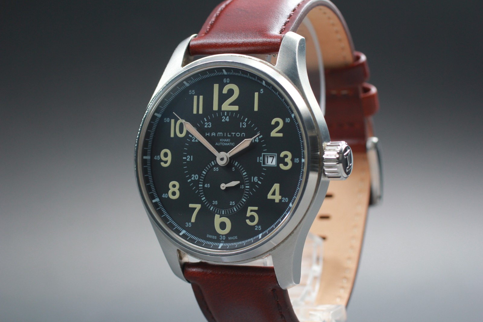 [Near MINT] Hamilton Khaki Field Officer 44mm Black Dial Automatic Men's Watch