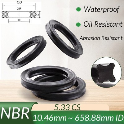 NBR Quad Ring X-Ring Oil Seal CS 5.33mm ID 10.46 mm-658.88 mm Nitrile Rubber