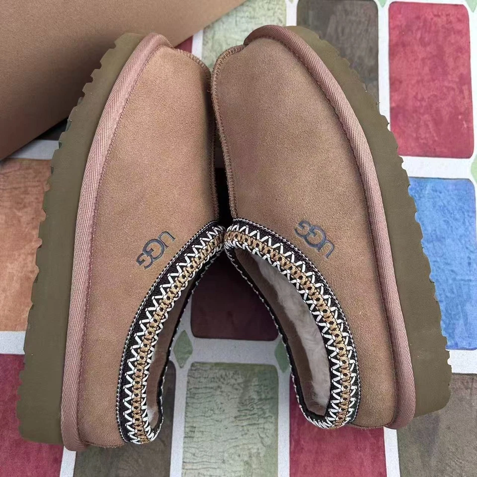 UGG Tasman II Women's Shoes Chestnut Suede Upper Wool Slippers with Box US 6-11 - Image 4 of 4