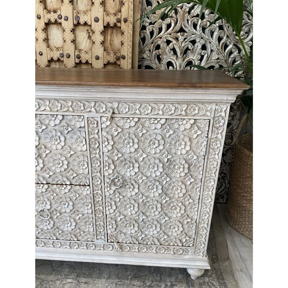 Carved sale wood sideboard