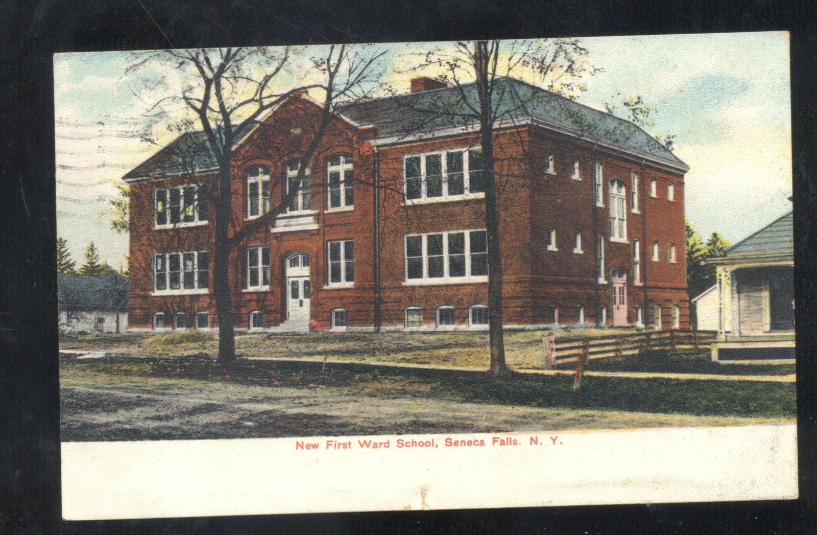 SENECA FALLS NEW YORK FIRST WARD SCHOOL BUILDING VINTAGE POSTCARD NY eBay