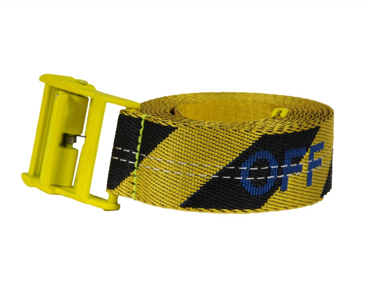 Off White Industrial Belt One Size Yellow Black Tape Logo Off White Industrial Belt One Size Yellow Black Tape Logo