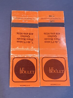Vintage Canada Matchbook Lot:  Le Boulet  Place Royale, Quebec