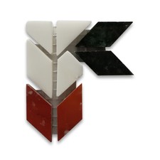 B0003CP Marble Mosaic Border Deco Accent Tile Arrow Rojo 2.1x2.3 Polished