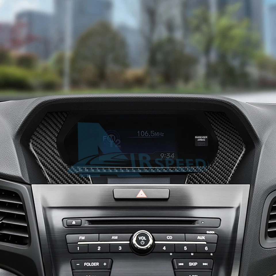 For Acura ILX 2013-2022 Black Carbon Fiber Central Control Screen Cover Sticker Foto 4 de 4