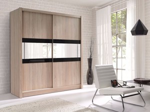 Schiebeturenschrank Kleiderschrank Roma 9 Mit Spiegel Breite 180 Cm Sonoma Ebay