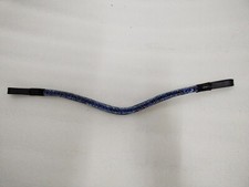 New Blue Color 3 Row Crystal Stone Brow-Band Leather Bridle For Horse All Size 