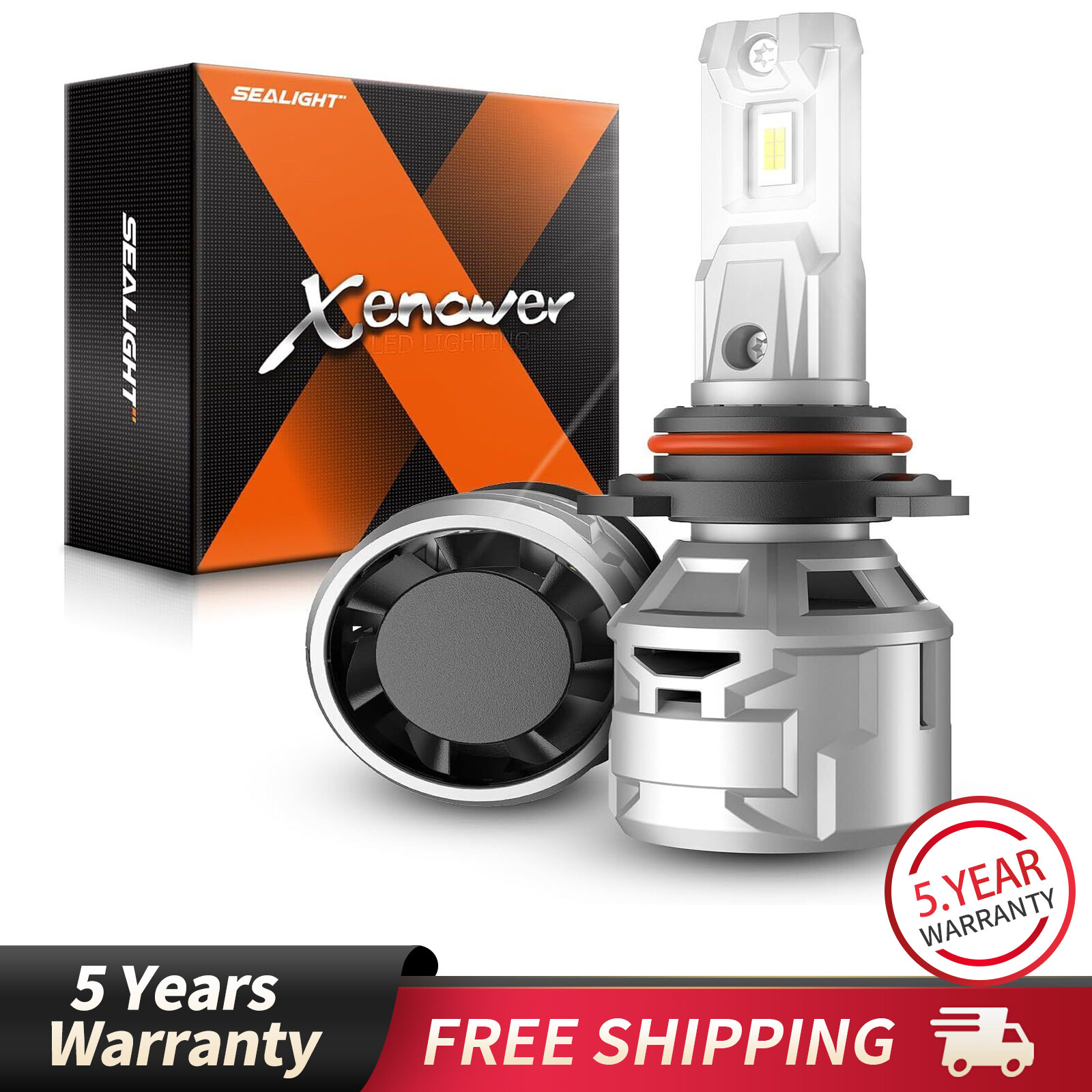 SEALIGHT X5 9012 LED Headlight High/Low Beam Bulbs Super Bright 6500K 22000LM