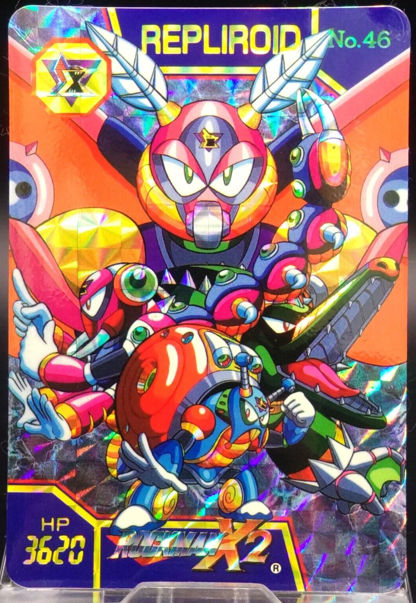 Repliroid Mega Man Card Holo prism RockmanX2 Capcom Bandai 1994