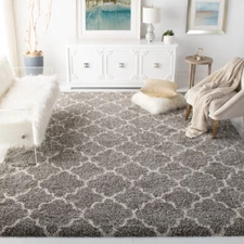 SAFAVIEH Hudson Shag Collection SGH282B Grey / Ivory Rug