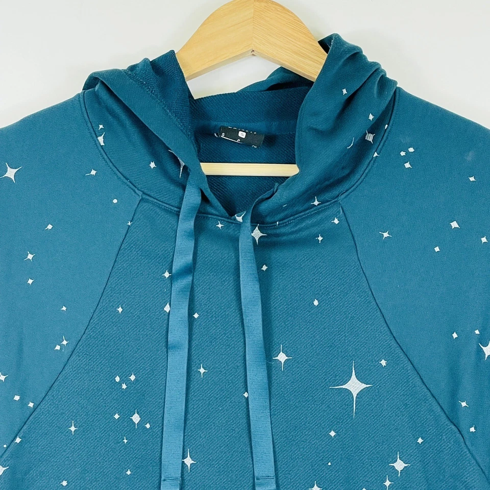 Nike Dri-Fit Estrellas Teal Terry Francés Pullover Sudadera con Capucha Mujer Pequeña Foto 2 de 4