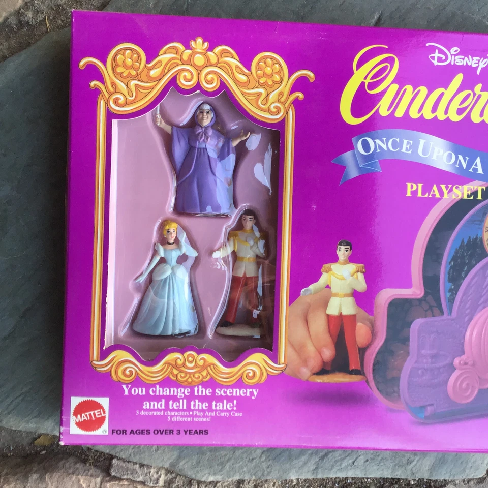 Винтажный MATTEL NIB CINDERELLA ONCE UPON A TIME ИГРОВОЙ НАБОР ПРИНЦ ФЕЯ КРЕСТНАЯ МАТЬ - Изображение 2 из 4
