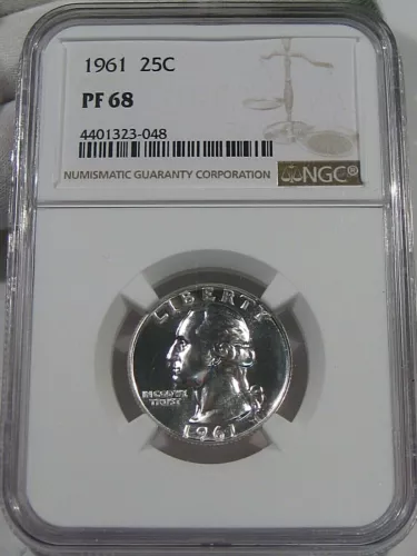 Gem Proof Silver 1961 Washington Quarter NGC PF68.  #26