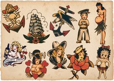 Sailor Jerry Tattoo Art 14 x 11 Photo