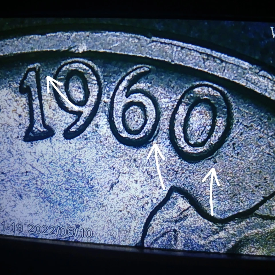 1960 D Nickle Die Deteriorating Doubling  - Image 3 of 4