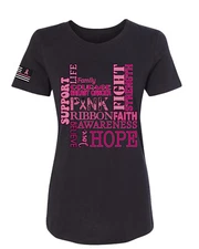 Breast Cancer Awareness Words of Encouragement Distressed Women Junior Tee