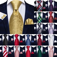 Ties Men Designer Handkerchief Cufflink Casual Necktie Set Festival Party