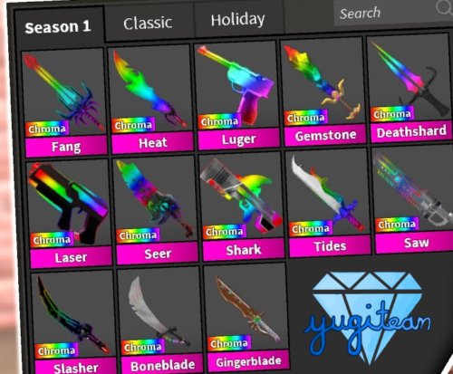 Couteaux et armes pieux Roblox Murder Mystery 2 MM2 chroma livraison rapide ! - Photo 1/26