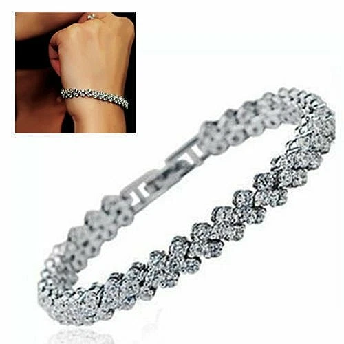 Tennis Armband Sport Zirkonia Strass Silber Gold Cubic Damen Mode Schmuck - Bild 4 von 4