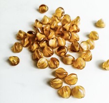 45 EDLE BÖHMISCHE GLASPERLEN "LAUB" BRAUN AUS NEU GABLONZ GEDREHT 9MM (71/8)