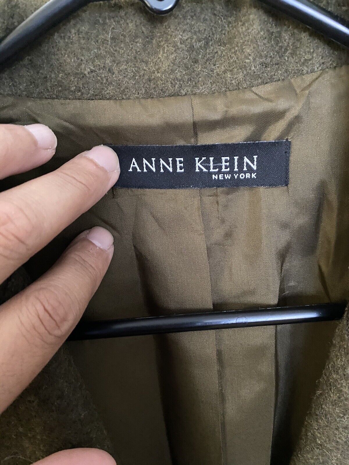 Vintage Anne Klein Blazer Womens Olive Green Wool… - image 5
