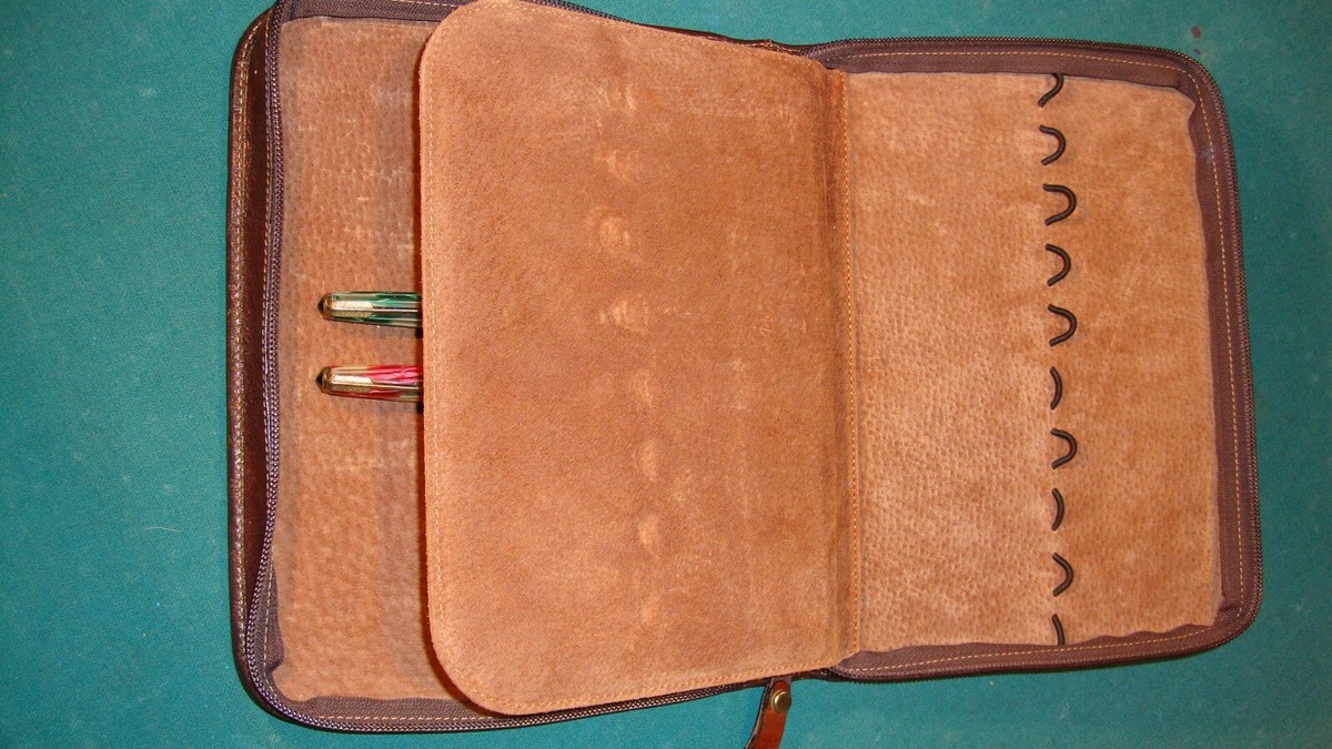 Vintage Piquadro Italy Nikolai leather pen case and 2 SPECIAL Made