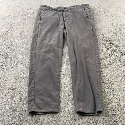 Adriano Goldschmied Pants Mens 33x28 Gray AG Marshall Slim Chino Straight Preppy