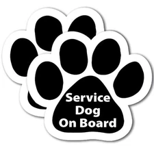 Magnet Me Up Service Dog Pawprint Magnet Decal, 5 Inch, 2 Pack, Pet Safety