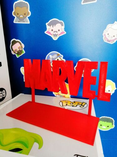 MARVEL 3D logo stand NO painting light red size L.20 cm. x H. 11 cm.  - Picture 1 of 8