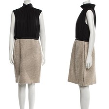 Oscar de la Renta Silk  Wool Tweed Dress Sheath Modest Sz 12