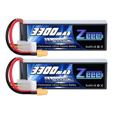 Zeee 3S Lipo Battery 3300mAh 11.1V 50C Soft Pack Battery with XT60 Connector Com