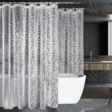 Clear Extra Wide Clawfoot Tub Shower Curtain Liner PEVA Vinyl 108x72 Inch