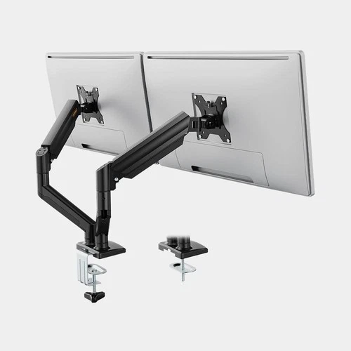 VonHaus Gas Double Monitor Arm for 10–32" Screens Adjustable with Clamp