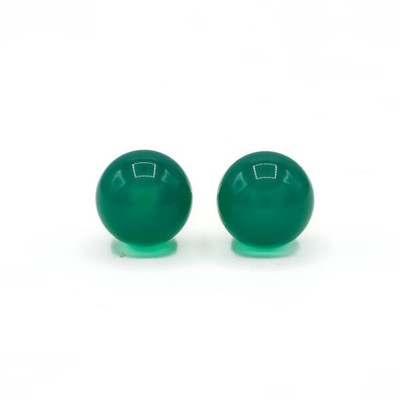 Ohrstecker Ohrringe mit Jade in 585 14 kt Gold Earrings Damen Kugeln