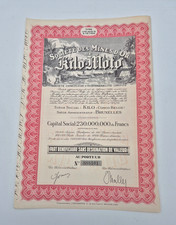 Historische Aktie Kilo-Moto Part B&eacute;n&eacute;ficiaire Goldminengesellschafft Kongo 1944