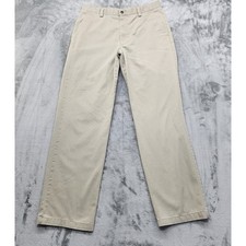 Vintage Dockers Pants Mens W34 L34 Tan Khaki Twill Flat Front Chino Straight Leg