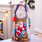 Wooden hand carved russian Santa Claus Figurine 9", home Christmas holiday decor