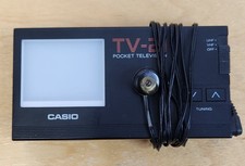 Vintage 1985 Casio TV-21 Pocket LCD Television B W Made in Japan Working W/ Bud