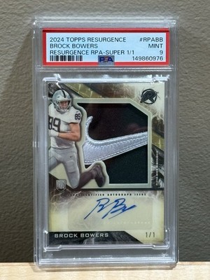 2024 TOPPS RESURGENCE BROCK BOWERS RC SUPERFRACTOR RPA 1/1 PSA 9 NIKE AUTO 🔥