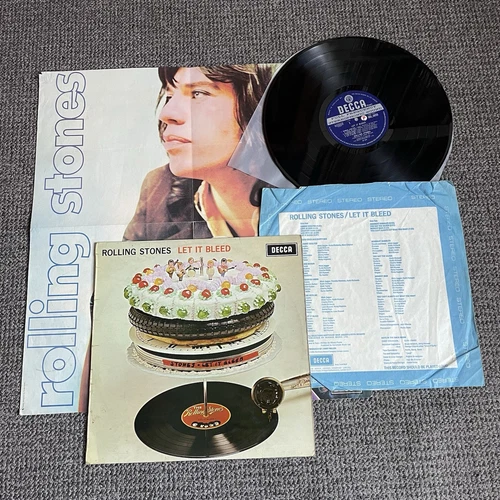 Rolling Stones – Let It Bleed Vinyl 1ST UK POSTER & Inner 1969 SKL 5025 Unboxed