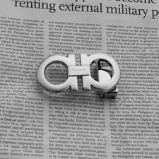 Ferragamo Classics Men's Silver finish Belt Buckle, For 1.38"/Wide Leather Belts